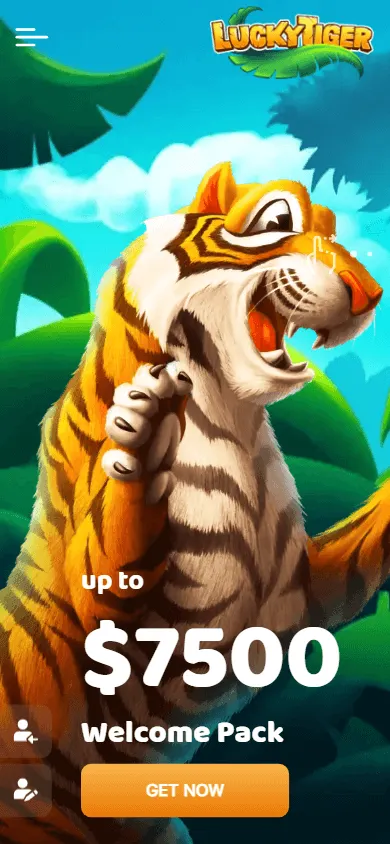 Lucky Tiger Casino mobile browser home experience